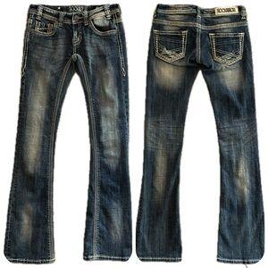 Rock & Roll Cowgirl Jeans Women’s 25 Blue Rival Low Rise Bootcut LIKE NEW!